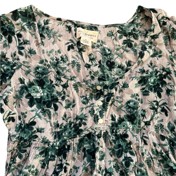 Ralph Lauren Denim and Supply Green Floral Babydoll Dress | Small - Picture 5 of 7